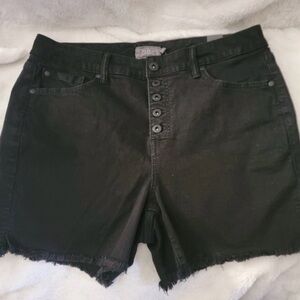 Torrid Black Jean Shorts with Button Front